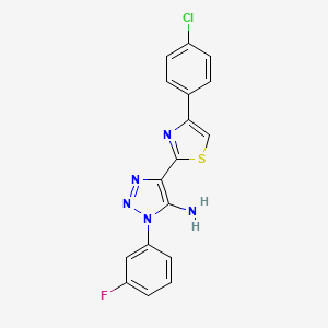 4-[4-(4-chlorophenyl)-1,3-thiazol-2-yl]-1-(3-fluorophenyl)-1H-1,2,3-triazol-5-amine