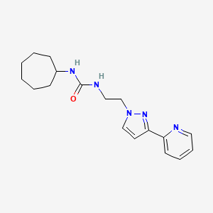 molecular formula C18H25N5O B2496408 1-环庚基-3-(2-(3-(吡啶-2-基)-1H-吡唑-1-基)乙基)脲 CAS No. 1448060-28-3