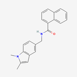 molecular formula C22H20N2O B2496409 N-[(1,2-二甲基吲哚-5-基)甲基]萘-1-甲酰胺 CAS No. 852137-53-2