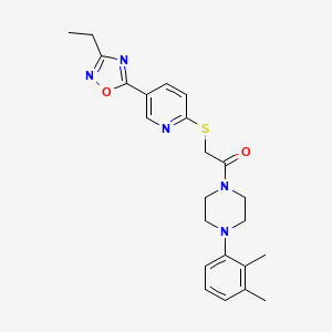 molecular formula C23H27N5O2S B2496413 1-(4-(2,3-Dimethylphenyl)piperazin-1-yl)-2-((5-(3-ethyl-1,2,4-oxadiazol-5-yl)pyridin-2-yl)thio)ethanone CAS No. 1251630-62-2