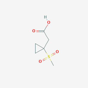 molecular formula C6H10O4S B2496426 2-(1-(Methylsulfonyl)cyclopropyl)acetic acid CAS No. 1887209-88-2