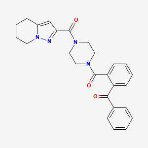 molecular formula C26H26N4O3 B2496451 (4-(2-Benzoylbenzoyl)piperazin-1-yl)(4,5,6,7-tetrahydropyrazolo[1,5-a]pyridin-2-yl)methanone CAS No. 2034263-08-4