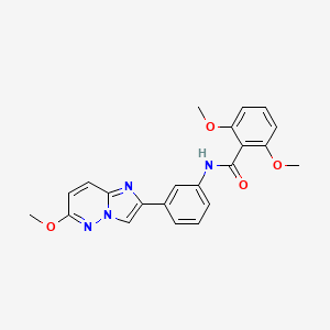 molecular formula C22H20N4O4 B2496455 2,6-dimethoxy-N-(3-(6-methoxyimidazo[1,2-b]pyridazin-2-yl)phenyl)benzamide CAS No. 953214-71-6