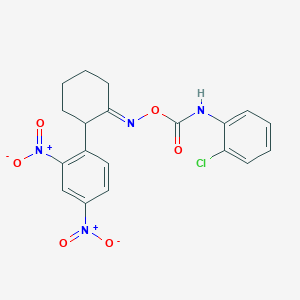 molecular formula C19H17ClN4O6 B2496460 1-[2-({[(2-Chloroanilino)carbonyl]oxy}imino)cyclohexyl]-2,4-dinitrobenzene CAS No. 478046-49-0