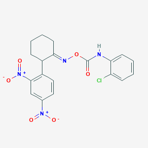 molecular formula C19H17ClN4O6 B2496460 1-[2-({[(2-クロロアニリノ)カルボニル]オキシ}イミノ)シクロヘキシル]-2,4-ジニトロベンゼン CAS No. 478046-49-0