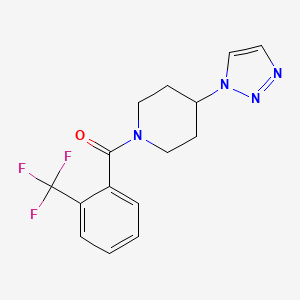 molecular formula C15H15F3N4O B2496462 (4-(1H-1,2,3-triazol-1-yl)piperidin-1-yl)(2-(trifluoromethyl)phenyl)methanone CAS No. 1798489-70-9