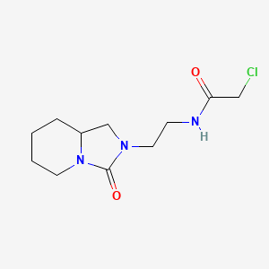 molecular formula C11H18ClN3O2 B2496471 2-Chloro-N-[2-(3-oxo-1,5,6,7,8,8a-hexahydroimidazo[1,5-a]pyridin-2-yl)ethyl]acetamide CAS No. 2411257-54-8