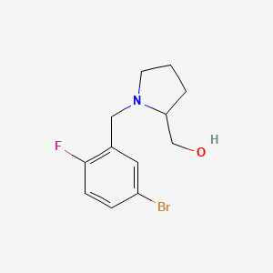 molecular formula C12H15BrFNO B2496481 (1-(5-溴-2-氟苯甲基)吡咯啉-2-基)甲醇 CAS No. 1247662-79-8