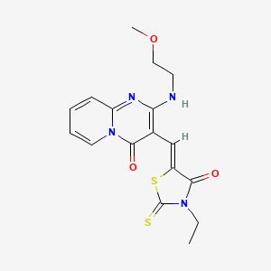 3-[(Z)-(3-ethyl-4-oxo-2-thioxo-1,3-thiazolidin-5-ylidene)methyl]-2-[(2-methoxyethyl)amino]-4H-pyrido[1,2-a]pyrimidin-4-one