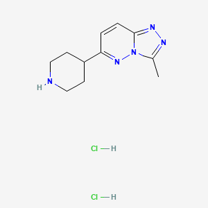 molecular formula C11H17Cl2N5 B2496483 3-Methyl-6-piperidin-4-yl-[1,2,4]triazolo[4,3-b]pyridazine;dihydrochloride CAS No. 2309456-46-8