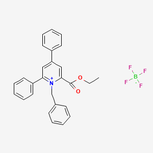 molecular formula C27H24BF4NO2 B2496489 1-Benzyl-2-(ethoxycarbonyl)-4,6-diphenylpyridin-1-ium tetrafluoroboranuide CAS No. 80560-58-3