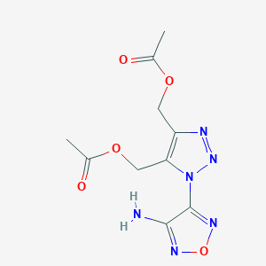 [5-(Acetyloxymethyl)-1-(4-amino-1,2,5-oxadiazol-3-yl)triazol-4-yl]methyl acetate