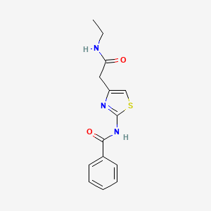 molecular formula C14H15N3O2S B2496495 N-(4-(2-(ethylamino)-2-oxoethyl)thiazol-2-yl)benzamide CAS No. 921875-96-9