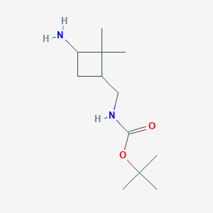 molecular formula C12H24N2O2 B2496496 叔丁基-N-[(3-氨基-2,2-二甲基环丁基)甲基]碳酸酯 CAS No. 2402837-54-9