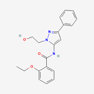 molecular formula C20H21N3O3 B2496499 2-ethoxy-N-(1-(2-hydroxyethyl)-3-phenyl-1H-pyrazol-5-yl)benzamide CAS No. 1226434-83-8