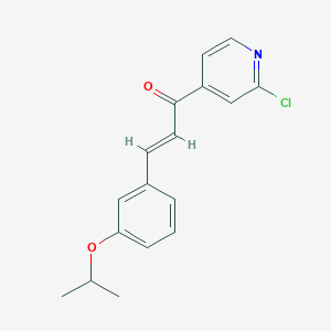 molecular formula C17H16ClNO2 B2496502 (E)-1-(2-Chloropyridin-4-yl)-3-(3-propan-2-yloxyphenyl)prop-2-en-1-one CAS No. 1445770-95-5