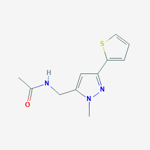 molecular formula C11H13N3OS B2496508 N-{[1-methyl-3-(thiophen-2-yl)-1H-pyrazol-5-yl]methyl}acetamide CAS No. 2320211-64-9