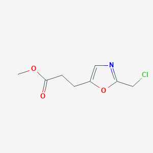 molecular formula C8H10ClNO3 B2496512 甲基-3-[2-(氯甲基)-1,3-噁唑-5-基]丙酸酯 CAS No. 2445785-95-3