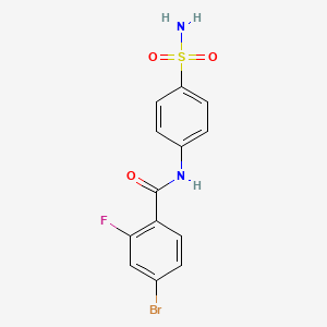 molecular formula C13H10BrFN2O3S B2496516 4-溴-2-氟-N-(4-磺酰基苯基)苯甲酰胺 CAS No. 330677-57-1