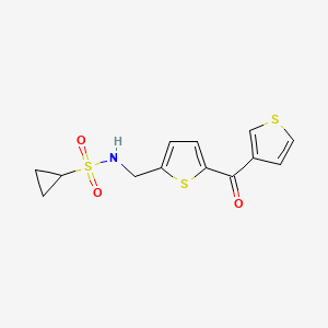 N-((5-(thiophene-3-carbonyl)thiophen-2-yl)methyl)cyclopropanesulfonamide