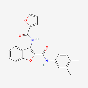 N-(3,4-dimethylphenyl)-3-(furan-2-carboxamido)benzofuran-2-carboxamide