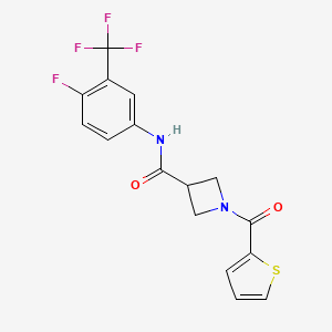 N-[4-fluoro-3-(trifluoromethyl)phenyl]-1-(thiophene-2-carbonyl)azetidine-3-carboxamide