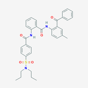 molecular formula C34H35N3O5S B2496522 N-(2-benzoyl-4-methylphenyl)-2-(4-(N,N-dipropylsulfamoyl)benzamido)benzamide CAS No. 319428-42-7
