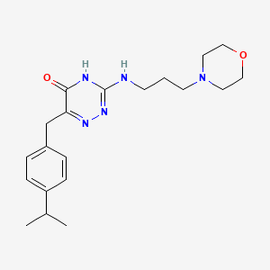 molecular formula C20H29N5O2 B2496523 6-(4-异丙基苄基)-3-((3-吗啉基丙基)氨基)-1,2,4-三嗪-5(4H)-酮 CAS No. 881436-47-1