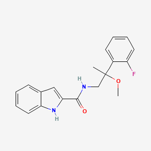 molecular formula C19H19FN2O2 B2496526 N-[2-(2-フルオロフェニル)-2-メトキシプロピル]-1H-インドール-2-カルボキサミド CAS No. 1706145-53-0