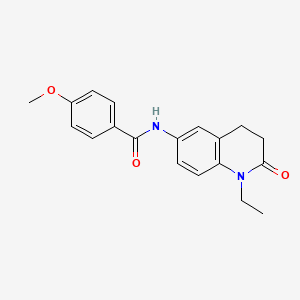 molecular formula C19H20N2O3 B2496537 N-(1-乙基-2-氧代-1,2,3,4-四氢喹啉-6-基)-4-甲氧基苯甲酰胺 CAS No. 921912-82-5