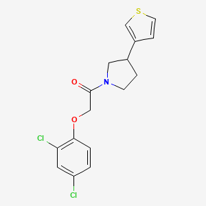 molecular formula C16H15Cl2NO2S B2496543 2-(2,4-Dichlorophenoxy)-1-(3-(thiophen-3-yl)pyrrolidin-1-yl)ethan-1-one CAS No. 2191404-87-0