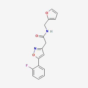 2-(5-(2-fluorophenyl)isoxazol-3-yl)-N-(furan-2-ylmethyl)acetamide