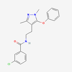 3-chloro-N-[2-(1,3-dimethyl-5-phenoxypyrazol-4-yl)ethyl]benzamide