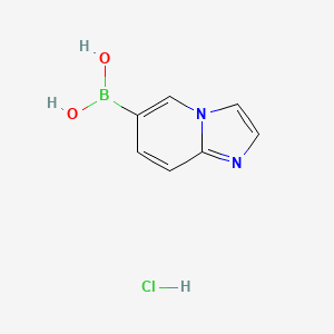 molecular formula C7H8BClN2O2 B2496560 咪唑并[1,2-a]吡啶-6-硼酸盐 CAS No. 2377610-26-7