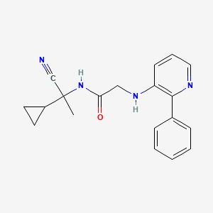 molecular formula C19H20N4O B2496565 N-(1-cyano-1-cyclopropylethyl)-2-[(2-phenylpyridin-3-yl)amino]acetamide CAS No. 1445109-93-2