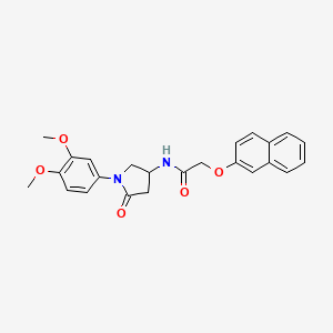 molecular formula C24H24N2O5 B2496569 N-[1-(3,4-dimethoxyphenyl)-5-oxopyrrolidin-3-yl]-2-(2-naphthyloxy)acetamide CAS No. 900997-06-0