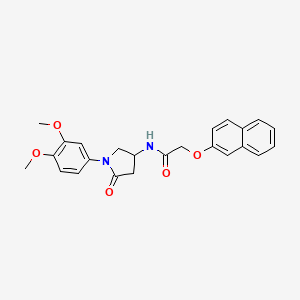 molecular formula C24H24N2O5 B2496569 N-[1-(3,4-dimetoxi fenil)-5-oxopirrolidin-3-il]-2-(naftalen-2-iloxi)acetamida CAS No. 900997-06-0