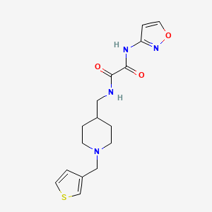 molecular formula C16H20N4O3S B2496572 N1-(isoxazol-3-yl)-N2-((1-(thiophen-3-ylmethyl)piperidin-4-yl)methyl)oxalamide CAS No. 1235079-82-9