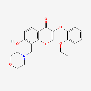 molecular formula C22H23NO6 B2496577 3-(2-Ethoxyphenoxy)-7-hydroxy-8-(morpholin-4-ylmethyl)chromen-4-one CAS No. 848214-60-8