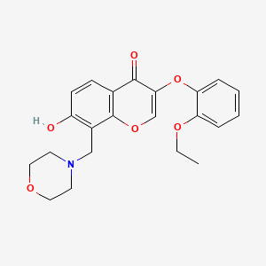 molecular formula C22H23NO6 B2496577 3-(2-乙氧基苯氧基)-7-羟基-8-(吗啉-4-基甲基)色酮-4-酮 CAS No. 848214-60-8