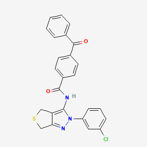 molecular formula C25H18ClN3O2S B2496579 4-benzoyl-N-(2-(3-chlorophenyl)-4,6-dihydro-2H-thieno[3,4-c]pyrazol-3-yl)benzamide CAS No. 450341-01-2