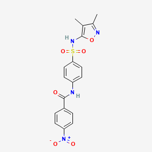 molecular formula C18H16N4O6S B2496581 N-{4-[(3,4-dimethyl-1,2-oxazol-5-yl)sulfamoyl]phenyl}-4-nitrobenzamide CAS No. 292052-08-5