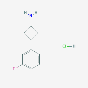 molecular formula C10H13ClFN B2496593 3-(3-氟苯基)环丁胺盐酸盐 CAS No. 1807939-75-8