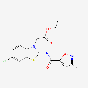 (E)-ethyl 2-(6-chloro-2-((3-methylisoxazole-5-carbonyl)imino)benzo[d]thiazol-3(2H)-yl)acetate