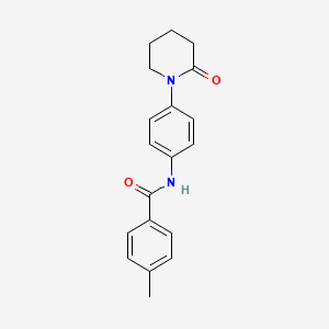 molecular formula C19H20N2O2 B2496601 4-甲基-N-(4-(2-氧代哌啶-1-基)苯基)苯甲酰胺 CAS No. 941978-37-6