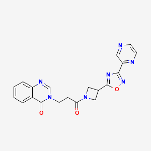 3-(3-oxo-3-(3-(3-(pyrazin-2-yl)-1,2,4-oxadiazol-5-yl)azetidin-1-yl)propyl)quinazolin-4(3H)-one