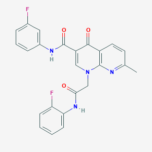 N-(3-fluorophenyl)-1-(2-((2-fluorophenyl)amino)-2-oxoethyl)-7-methyl-4-oxo-1,4-dihydro-1,8-naphthyridine-3-carboxamide