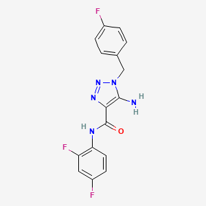 molecular formula C16H12F3N5O B2496631 5-amino-N-(2,4-difluorophenyl)-1-(4-fluorobenzyl)-1H-1,2,3-triazole-4-carboxamide CAS No. 899736-60-8