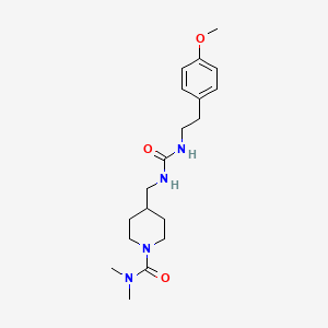 molecular formula C19H30N4O3 B2496639 4-((3-(4-methoxyphenethyl)ureido)methyl)-N,N-dimethylpiperidine-1-carboxamide CAS No. 2034350-12-2