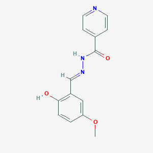 molecular formula C14H13N3O3 B2496641 (E)-N'-(2-hydroxy-5-methoxybenzylidene)isonicotinohydrazide CAS No. 1261302-41-3